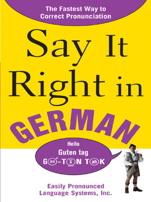 cover image of Say It Right In German